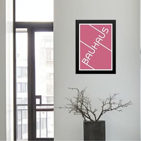 Quadro Bauhaus Pink Typographic Poster 45X34Cm