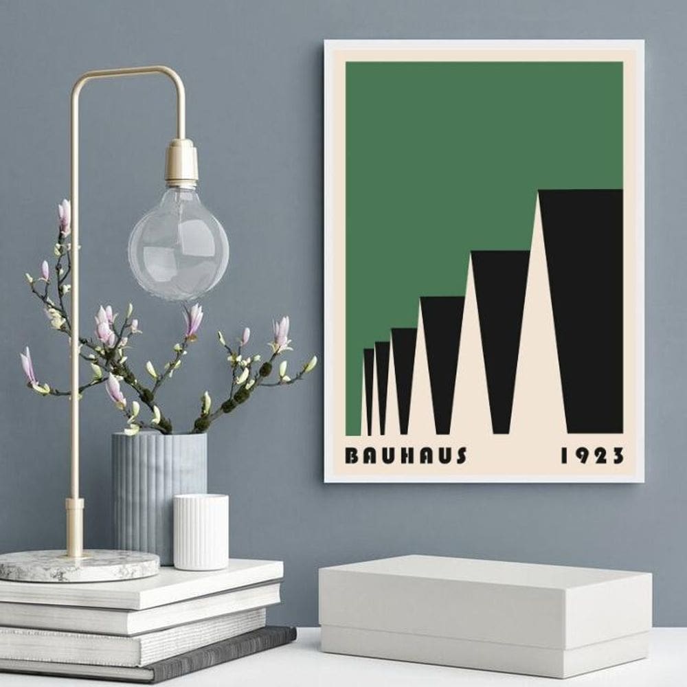 Quadro Bauhaus Green Poster - Factory Roofs 24X18Cm