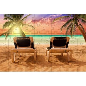 Kit 2 Quebra-Cabeça Paisagens Praias Do Mundo 40 Peças