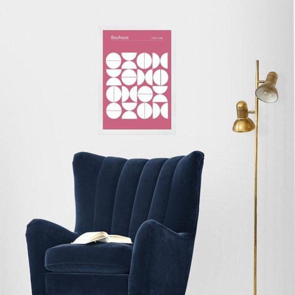 Quadro Bauhaus Pink Poster - Upset Circles 24X18Cm