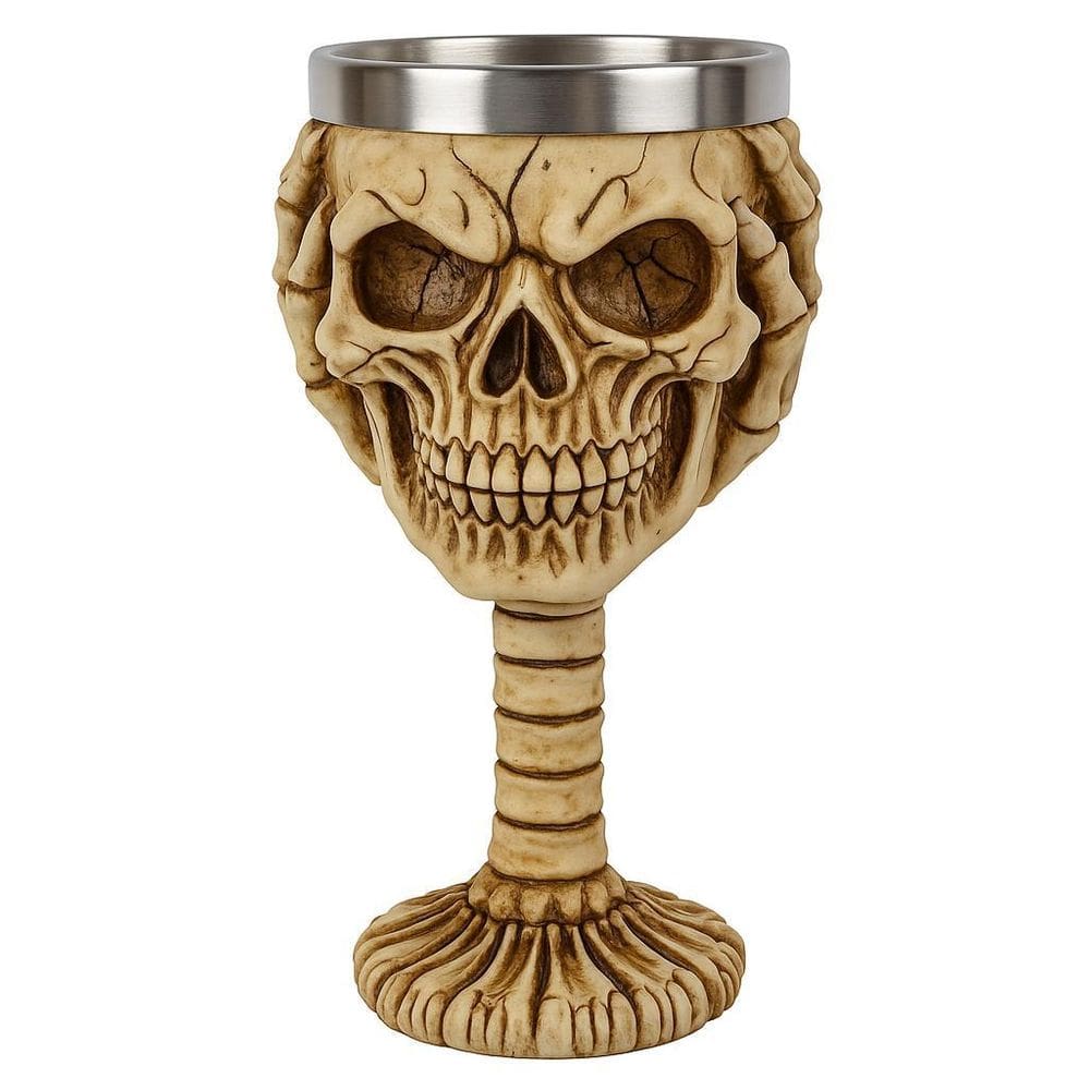 Cálice Taça Decorativa Caveira Não Ouço Vinho Chopp Cerveja