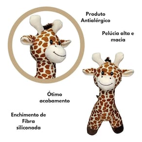 Girafa Safari Em Pé De Pelúcia Macio Infantil