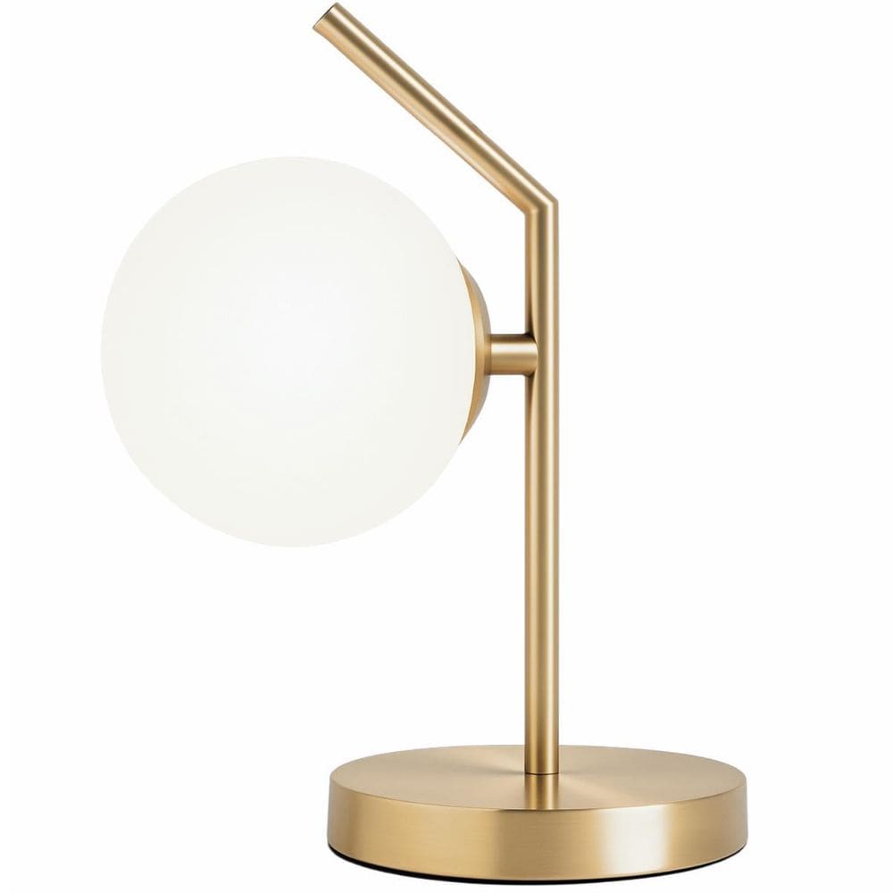 Luminária Mesa Abajur 35Cm Metálica Globo Vidro 15Cm Gimpo