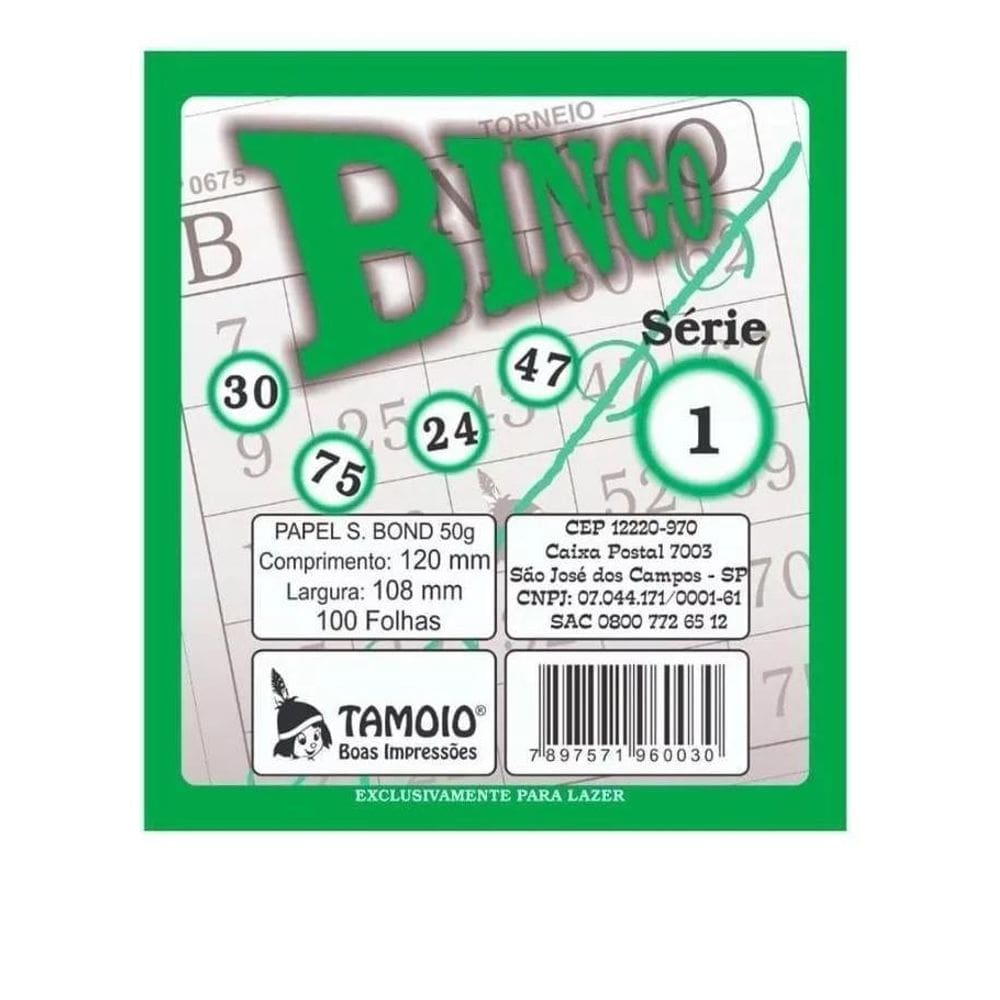 Bloco Bingo Color Verde 6003 - Tamoio