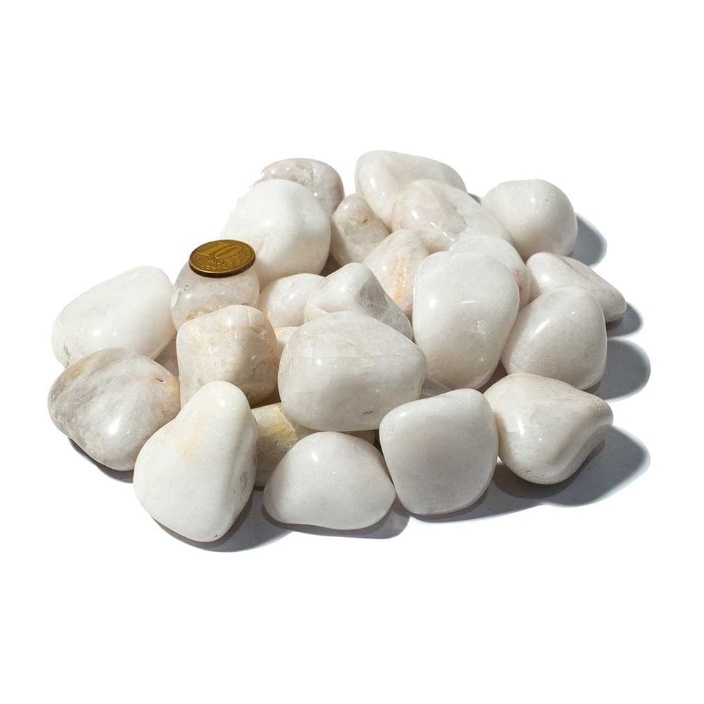 1kg Quartzo Leitoso Rolado Pedra Natural G 30 a 45mm Tipo C