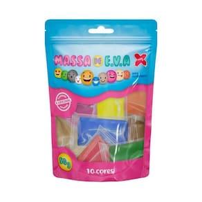 Massinha de Modelar de E.V.A 10 Cores Lindas Multicoloridas 50g - MAKE+
