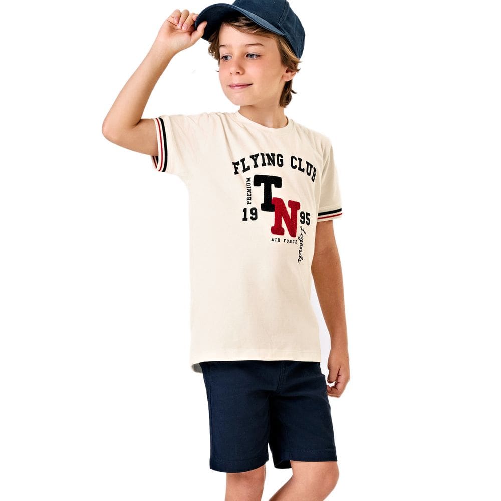 Conjunto Infantil Menino C/ Bermuda Sarja Trick Nick 4 ao 14