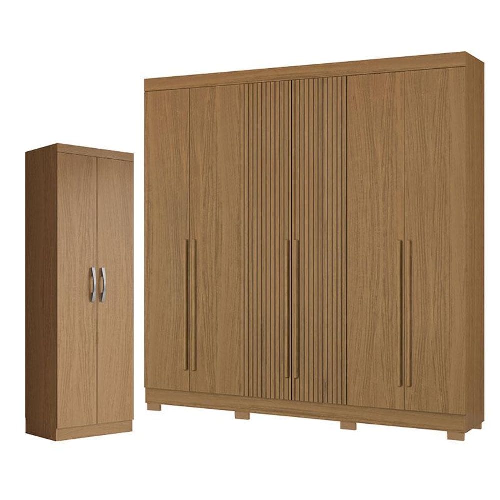 Guarda Roupa Casal 2030230 e Armário Multiuso New 2000192 Atacama - Aramóveis