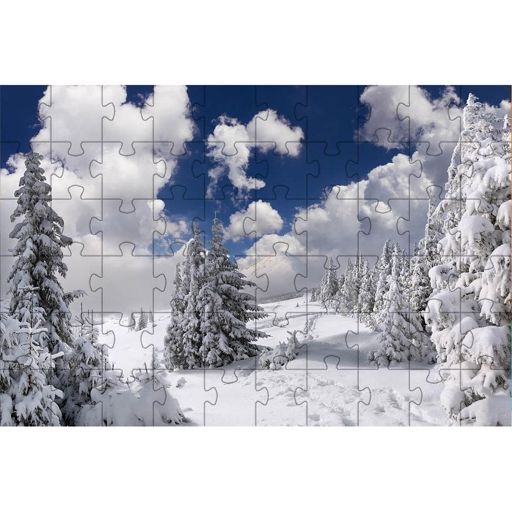 Quebra-Cabeça Paisagem Com Neve Pelo Mundo De 150 Peças