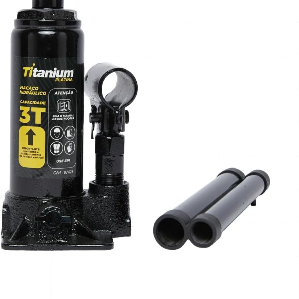 Macaco Hidráulico Tipo Garrafa 3 Toneladas Manual Titanium