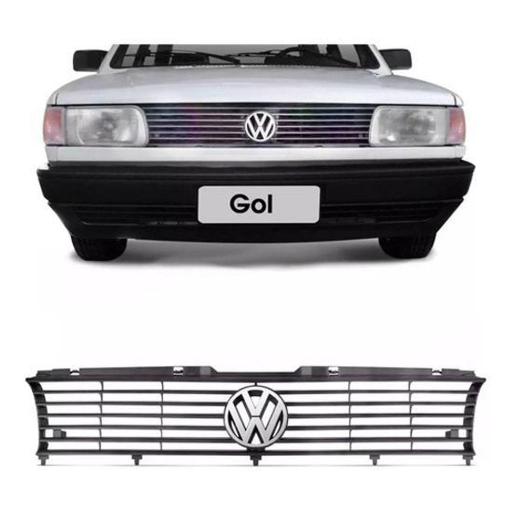 Grade Meio Farol Gol Saveiro 91 92 93 94 G1 Emblema Cinza