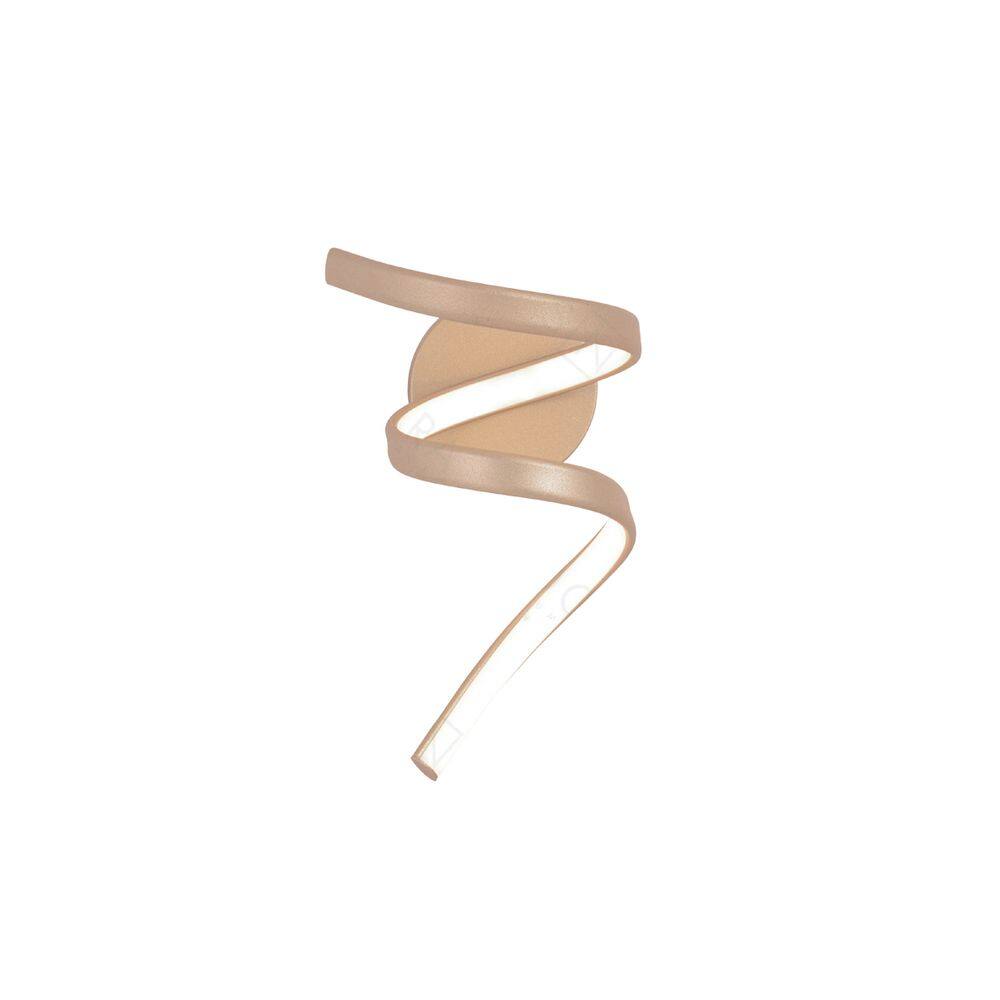 Arandela Espiral Dourado Fosco 25cm Led 16W 3000K Bivolt 15688-PL