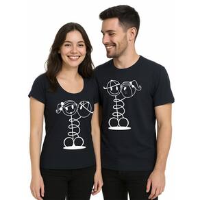 Kit Camisetas Casal Namorados Amarradinhos Com Sacolinha de Presente