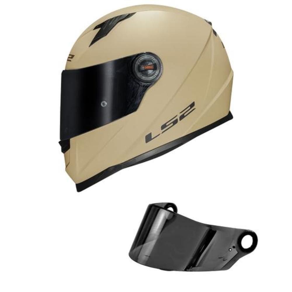 Capacete LS2 FF358 Monocolor Sand Fosco Com Viseira Fumê Extra