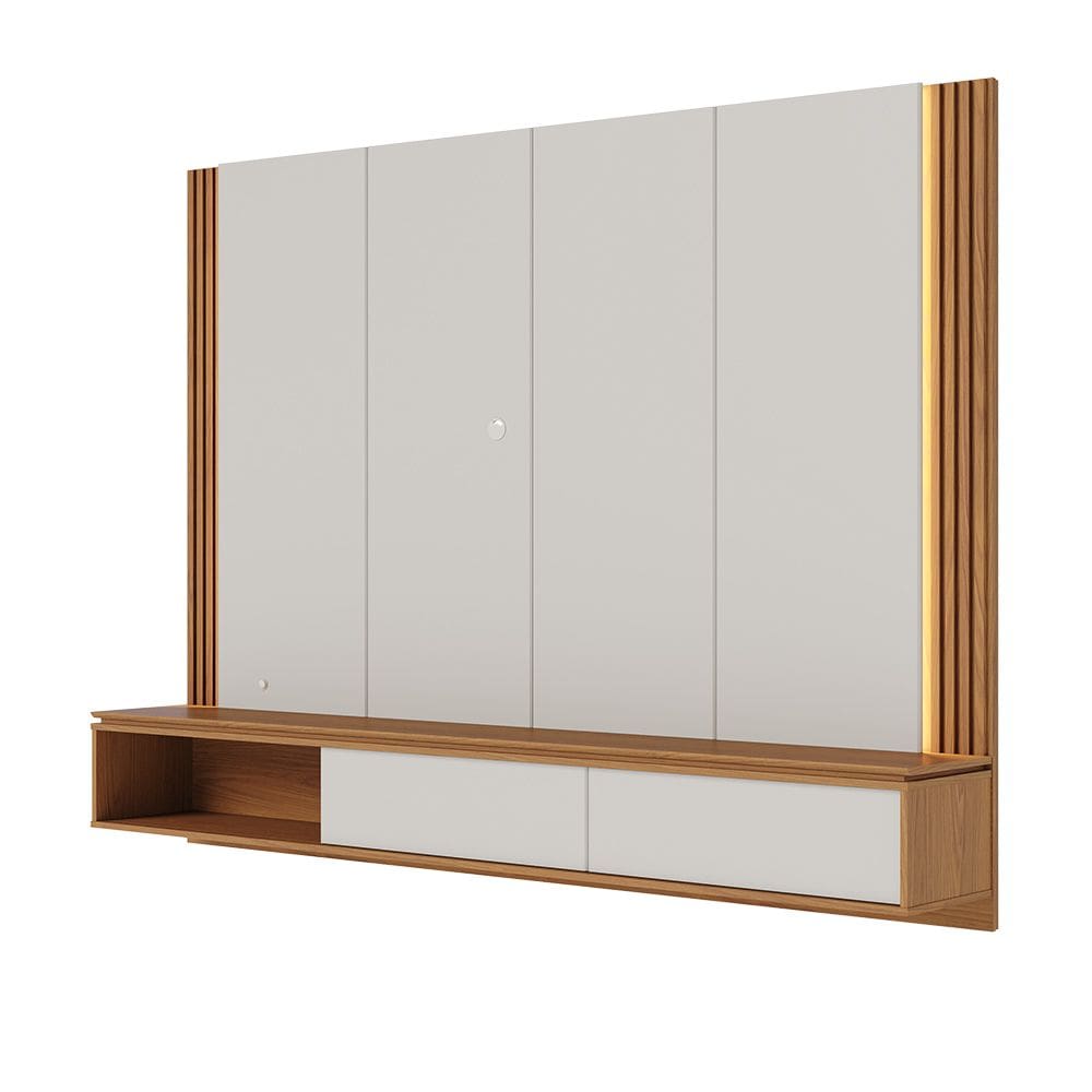 Painel TV 75 Pol 180cm Bancada Suspensa Ripado Led Duda C04 - D`Rossi