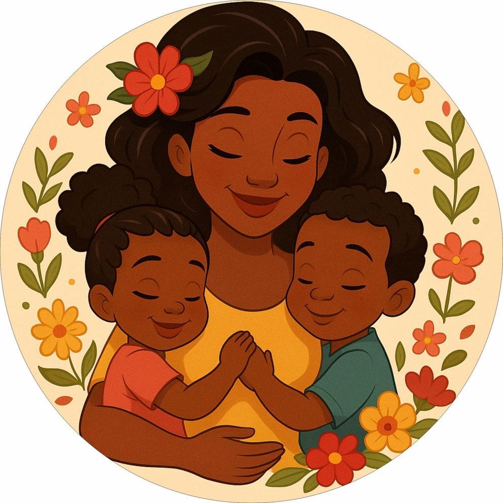 Painel Redondo Sublimado Feliz Dia Das Mães Abraço E Flores