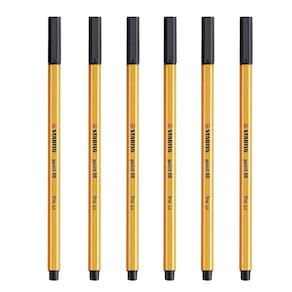 Caneta Fineliner 0.4mm Point 88 6 Unidades Preto - Stabilo