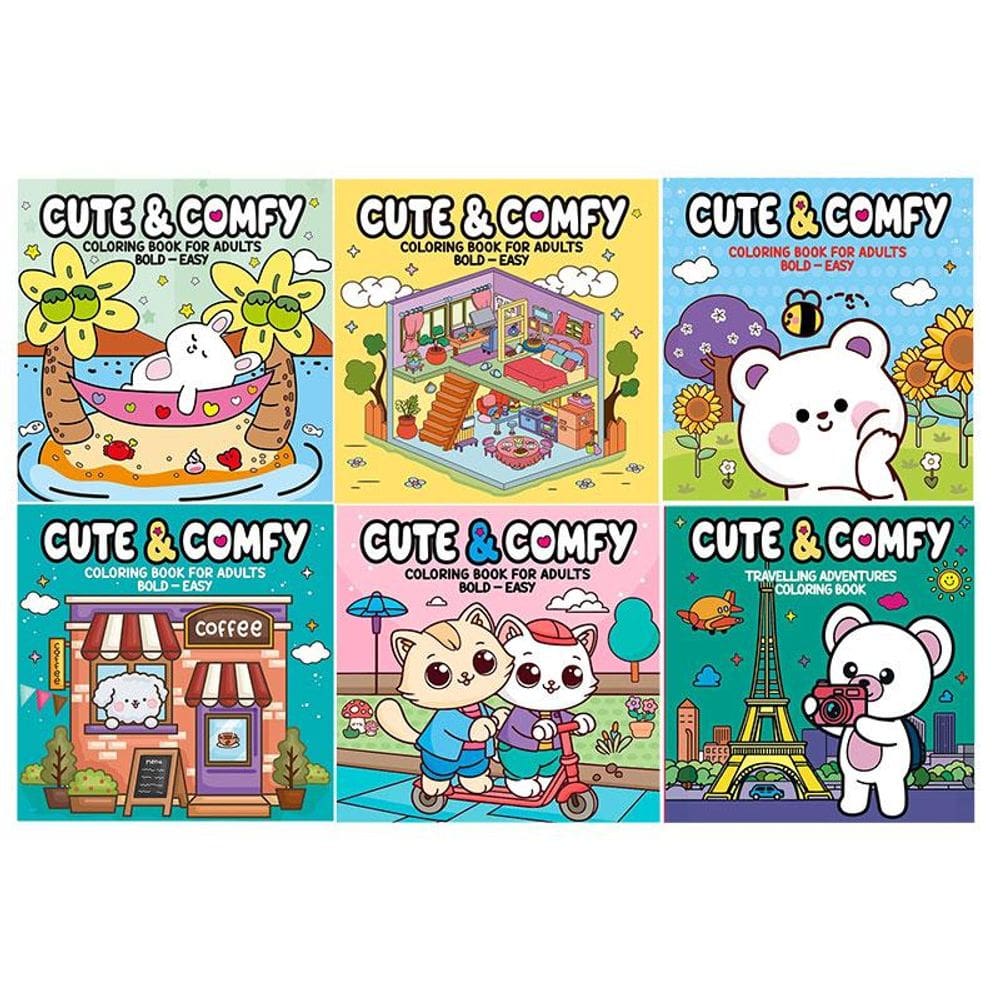 Livro para Colorir Coloring Book For Adults Bold Easy 6 Unidades - Cute & Comfy