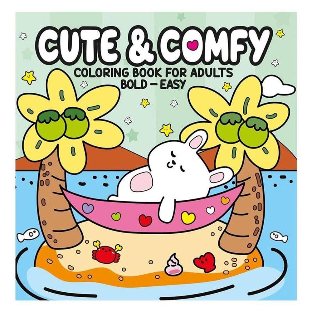 Livro para Colorir Coloring Book For Adults Bold Easy Praia - Cute & Comfy