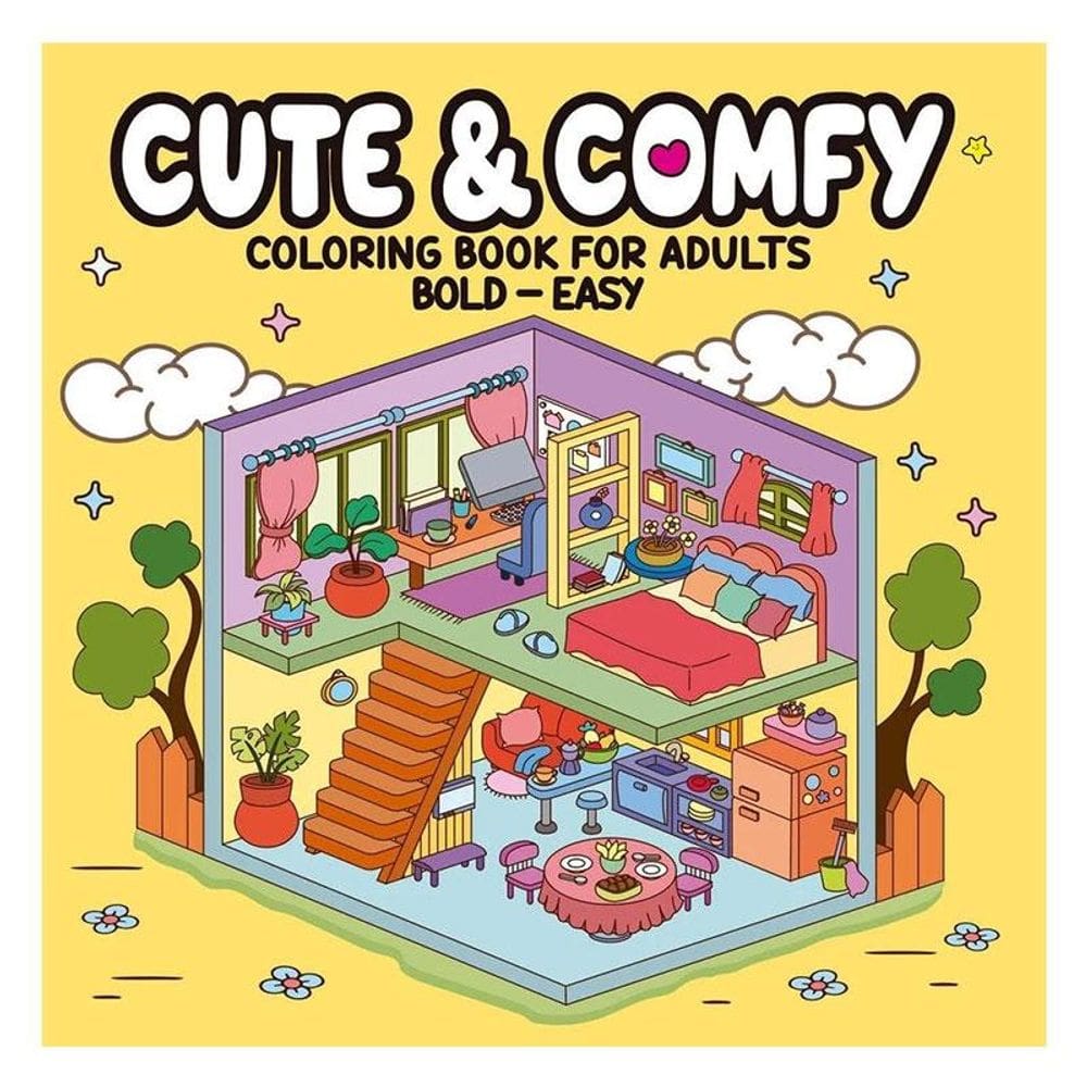Livro para Colorir Coloring Book For Adults Bold Easy Casa - Cute & Comfy