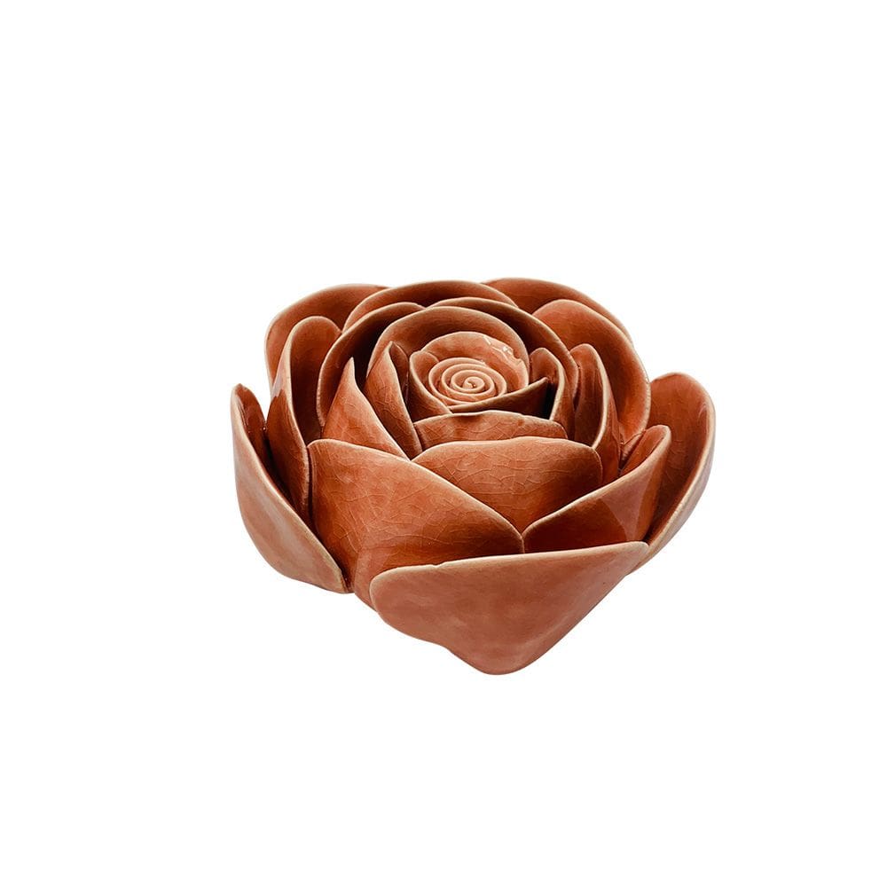Peça Decorativa Flor em Cerâmica Salmão 11cm DL0184 BTC