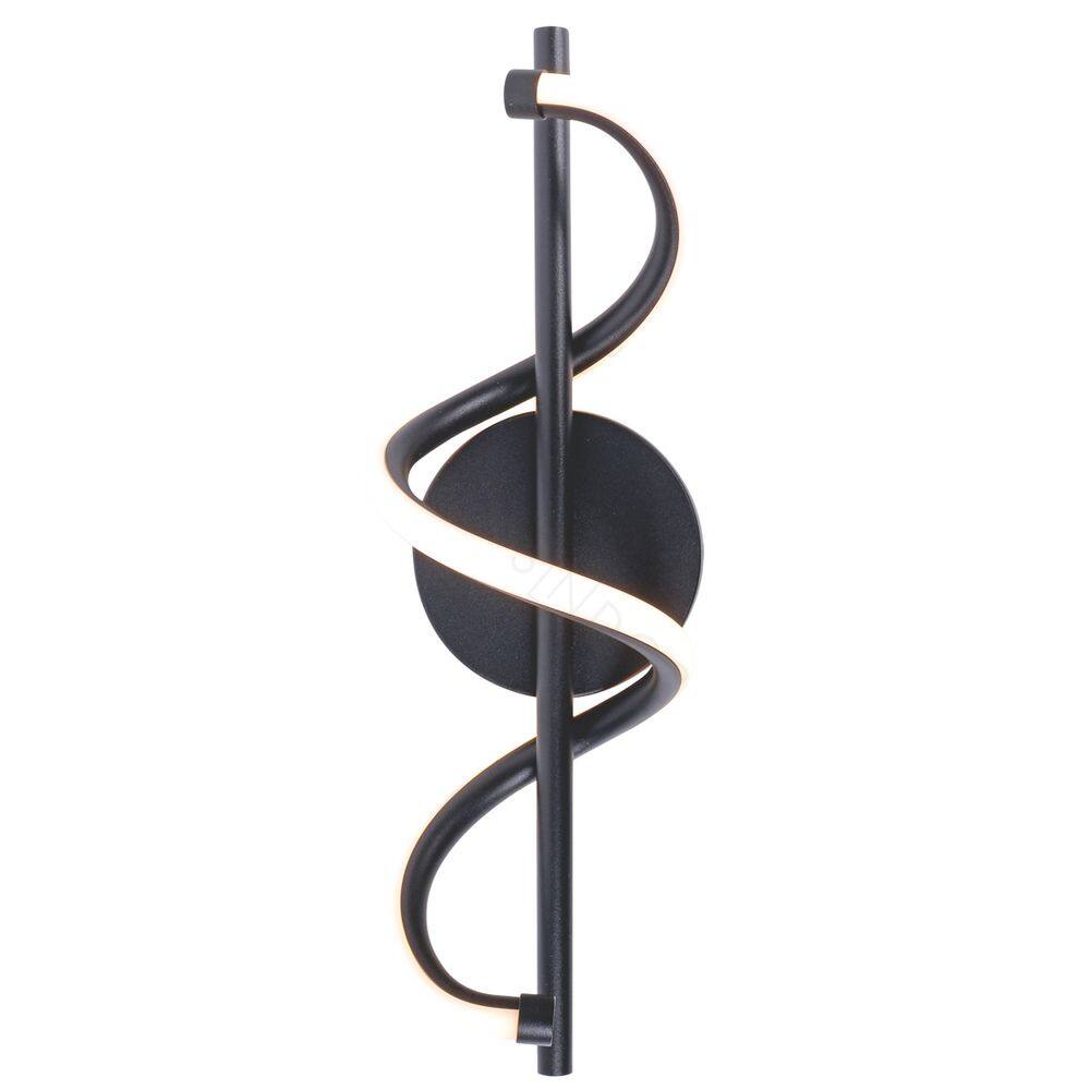 Arandela Espiral Preto Fosco 40cm Led 13W 3000K Bivolt