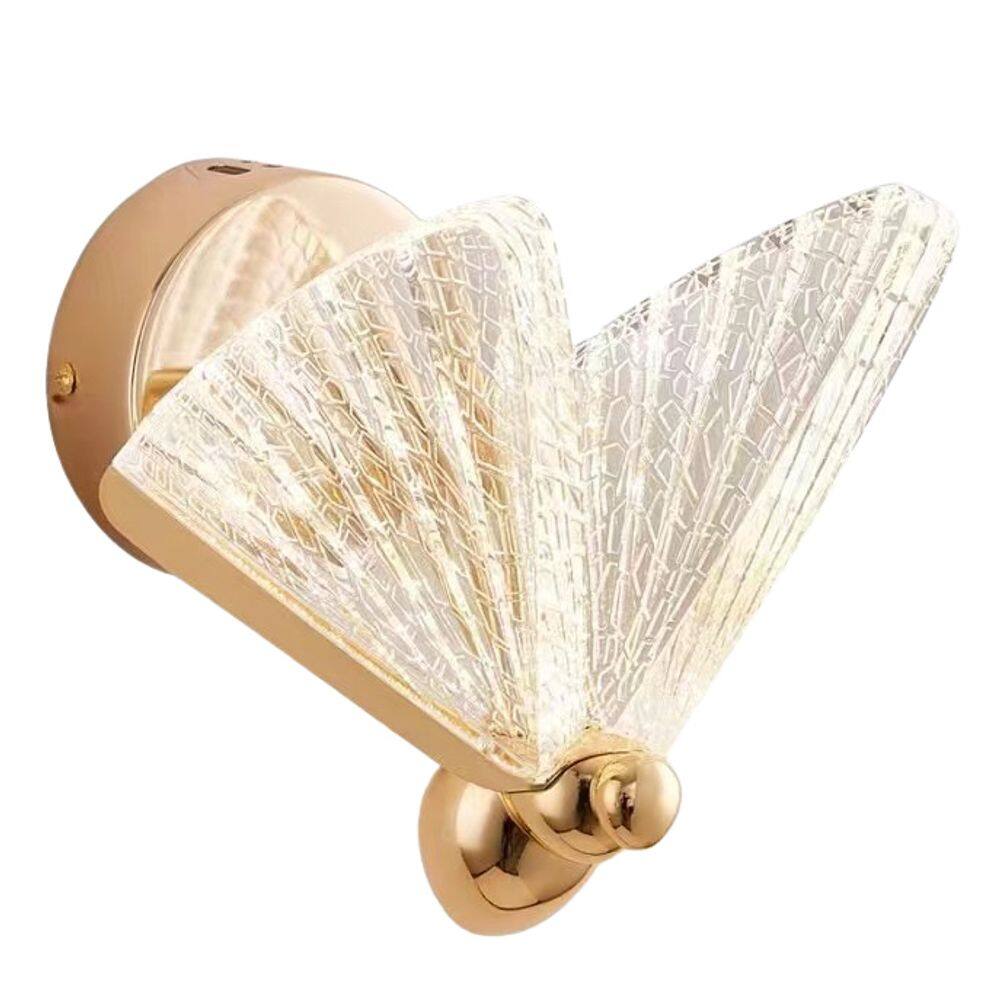 Arandela Borboleta Dourado 23cm Led 6W 3000K Bivolt 15693-PL