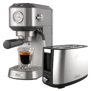 Kit Cafeteira Espresso Compacta E Torradeira Inox Oster220V