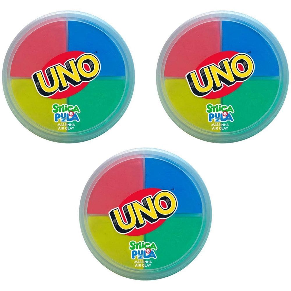 3X Stiica E Pula Massinha Air Clay 20G Uno - Doce Brinquedo