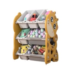 Estante Infantil Girafinha Organizador De Brinquedos 3 Prateleiras Porta Treco Ursinho Boneca Criança Girafinha
