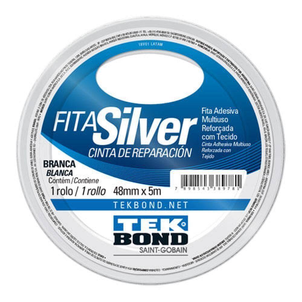 Fita Adesiva Multiuso - Silver - 48mmx5m - Tek Bond - Branco