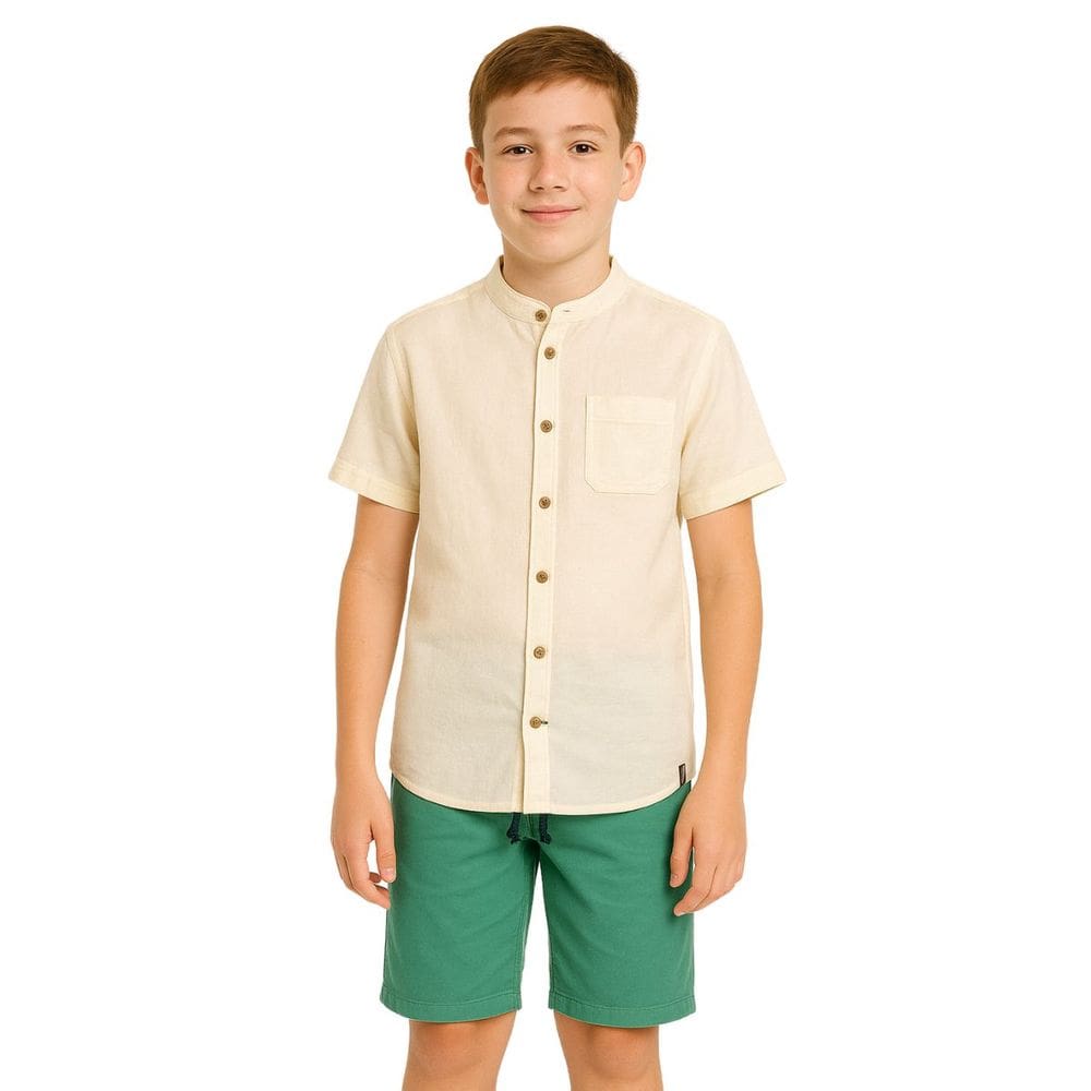 Conjunto Infantil Menino C/ Camisa Linho Trick Nick 4 ao 14