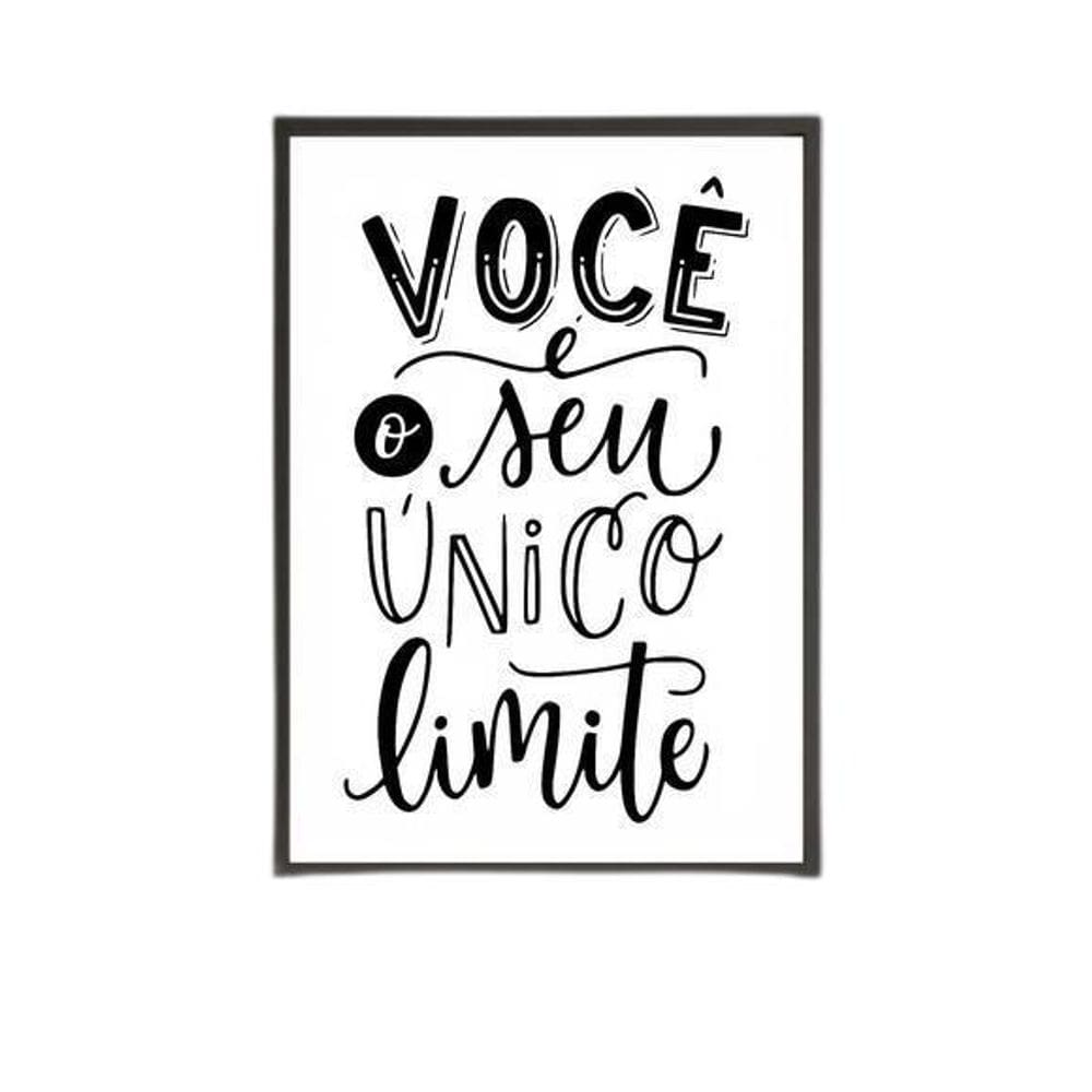 Quadro Você É Seu Único Limite - Branco 33X24Cm - Com Vidro