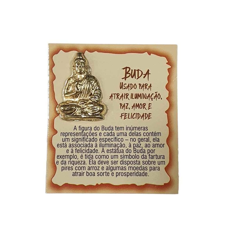 Talismã Buda Dourado Em Metal/Papel