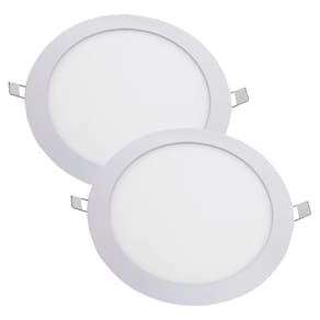 Kit 2 Luminária Plafon Led Redondo Embutir 18W 4000K - Noll