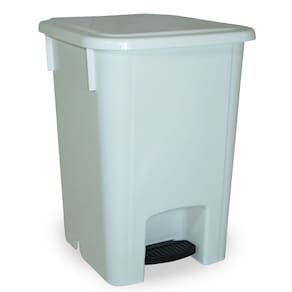 Cesto de lixo com pedal 100 litros sem rodas branco Bralimpia