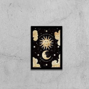 Quadro Sol E Lua 24X18Cm