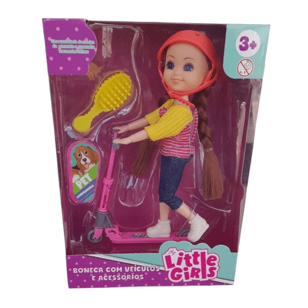 Boneca My Little Girls - Patinete HONGYAO