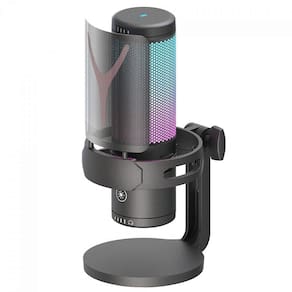 Microfone Gamer Redragon Fenris, RGB, Condensador, Com Shock Mount, Preto