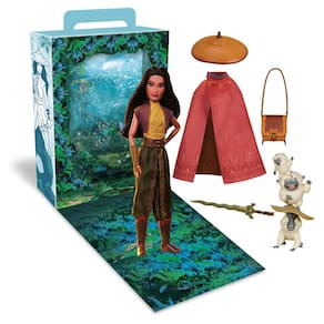 Princess Doll Disney Store Raya 28cm com livro de colorir e vestido