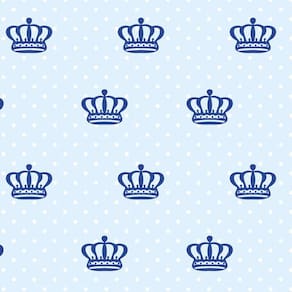 Papel De Parede Azul Claro E Coroa Azul Escuro Autocolante