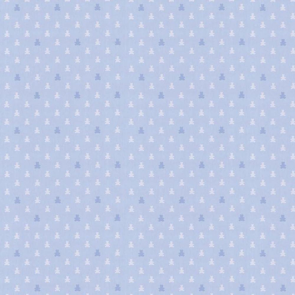 Papel De Parede Ursinho Fundo Azul Autocolante Decorativo