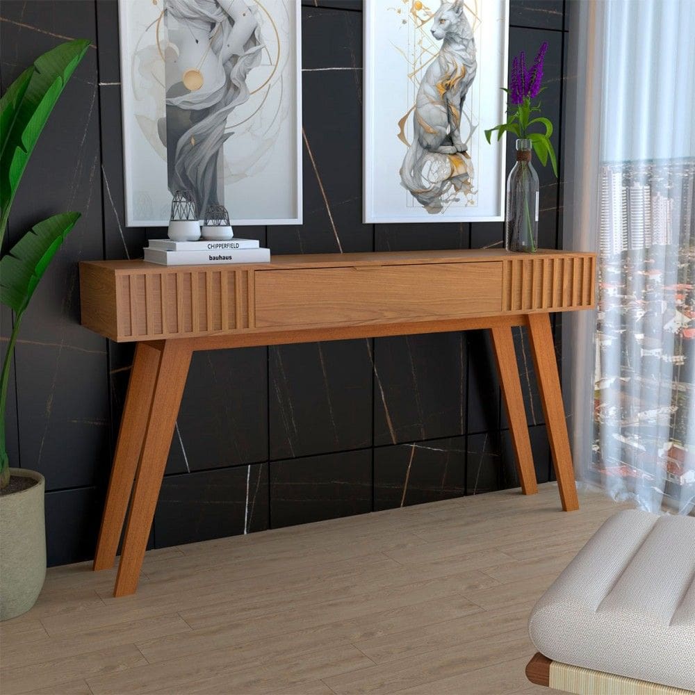 Aparador Deluxe 1 Gaveta Ripado Freijó - Panorama Móveis
