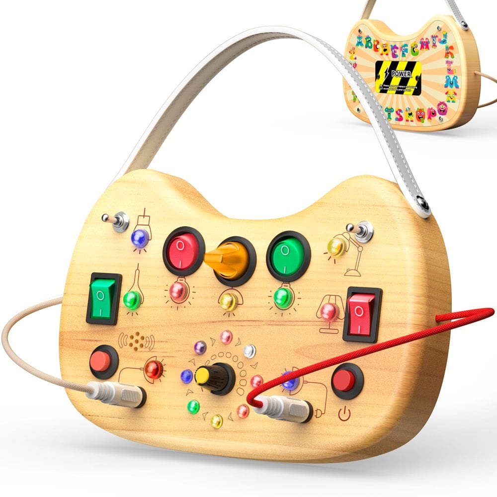 Tabuleiro de madeira Montessori Udouto Toddlers com luz LED