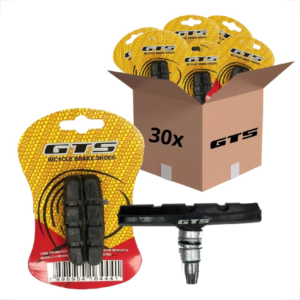 Kit 30 Par Pares Pastilhas Sapata De Freio Gts V-Brake 70Mm Bike Bicicleta Aro 26 29