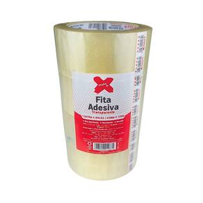 Fita Adesiva Transparente 45mm x 100m c/ 4 Rolos de Alta Aderência Resistente - Make+