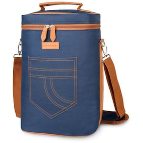 Bolsa Térmica Para Transporte de Vinhos Tirrinia até 4 Garrafas, Azul
