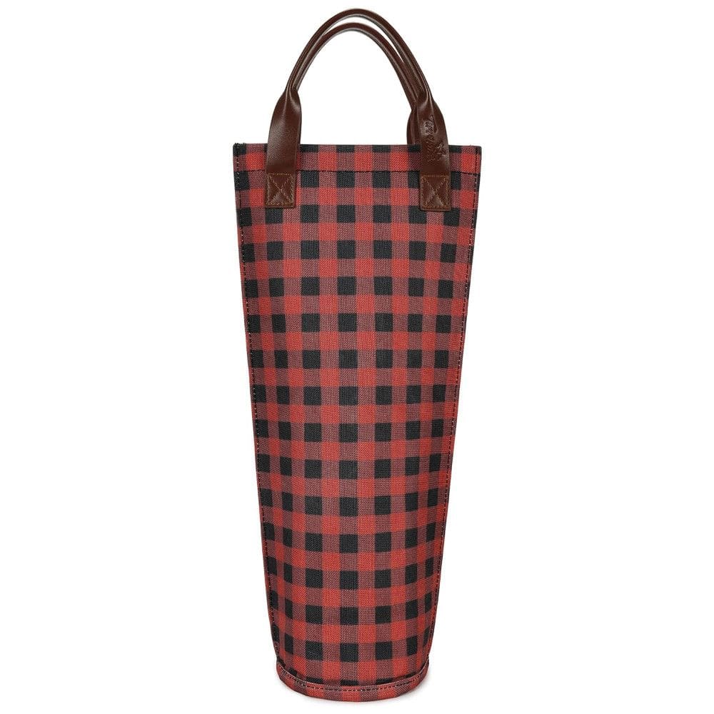 Sacola Térmica para Vinho Tirrinia, Prática e Estilosa, Ideal para Viagens e Piqueniques, Presente Ideal para Amantes de Vinho - Xadrez