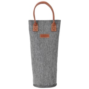 Bolsa Térmica para 1 Garrafa de Vinho, Porta-Garrafas de Vinho Acolchoado, Perfeito para Amantes de Vinho ou Presente de Casamento - Cinza