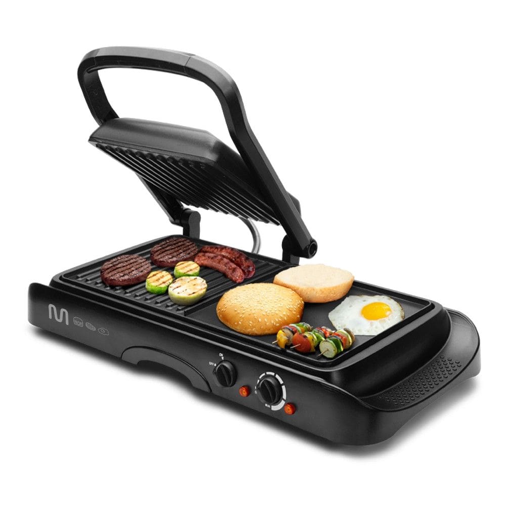Grill 2 em 1 com Chapa Flutuante e Chapa Lisa, 127V 1500W Preto Multi - GO120
